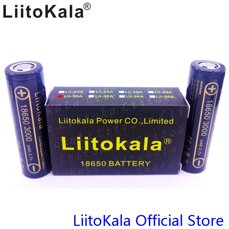 4 шт HK LiitoKala Lii-30A 3,6 V 18650 3000mAh батарея для HG2 разряда 20A выделенная Высокая мощность разрядки