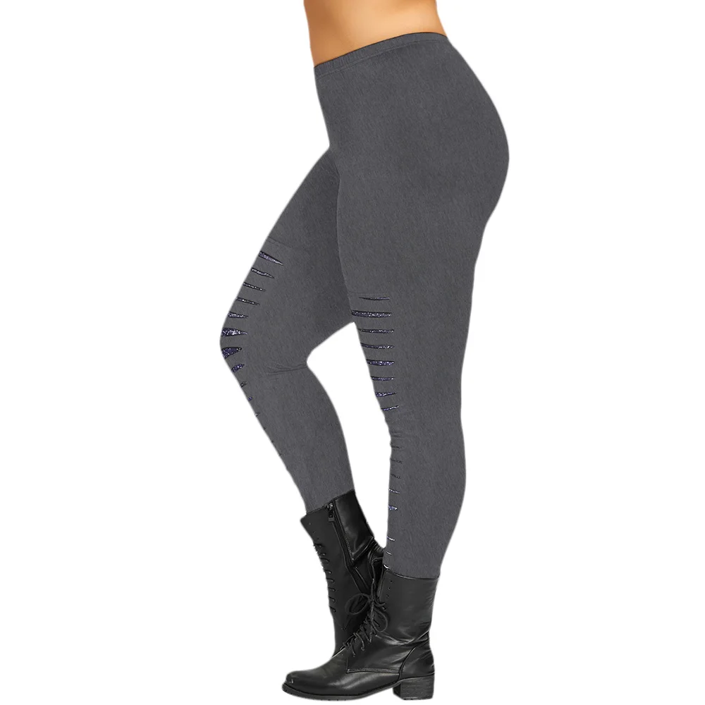 Брюки Карандаш ROSEGAL 5XL большого размера галактические рваные леггинсы для