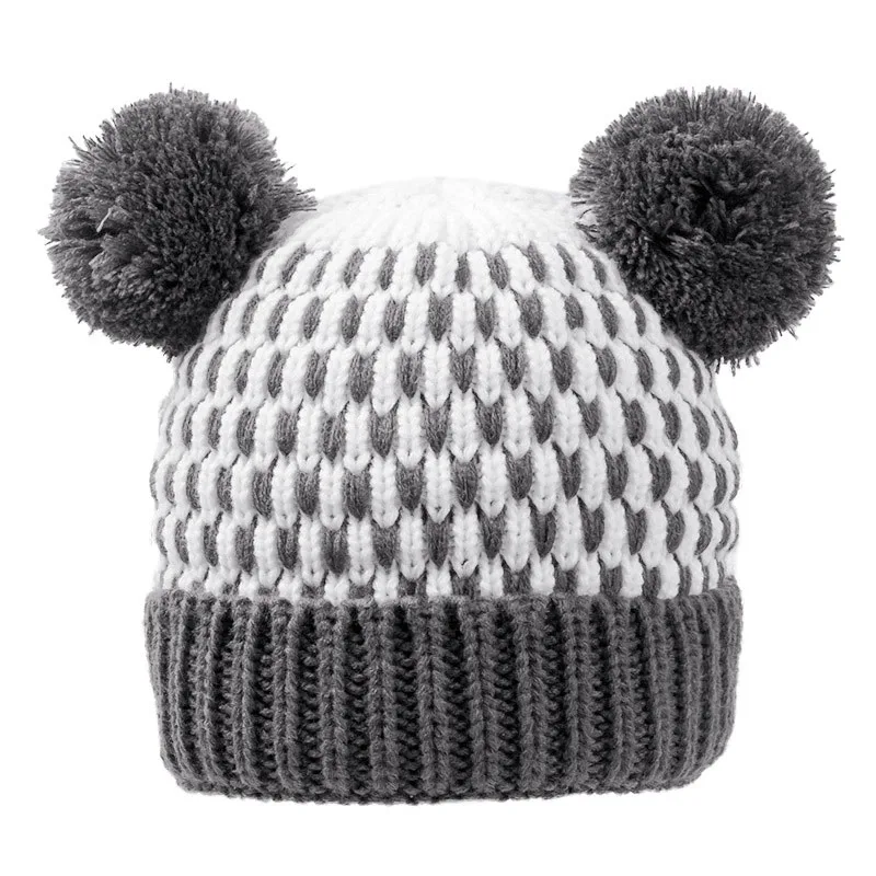 Теплая шапка для малышей, шапка с помпоном для маленьких мальчиков и девочек, шапка с помпоном, детские зимние шапки, вязаные шапки для