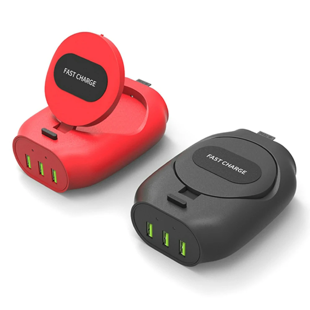 Беспроводной зарядный держатель Ascromy 3USB для Apple iPhone X 8Plus Samsung Galaxy S9 S8 Q1|Зарядные