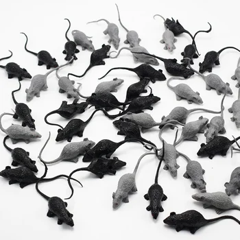 

10 Pcs/lot New Super Mini 9CM PVC Lifelike Black gray the simulation mouse model Practical Jokes toys For Kids April fool's day