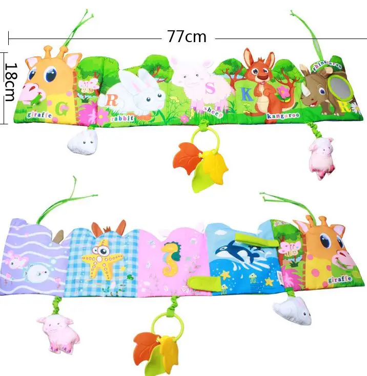 

Baby giraffe Book Toy Cartoon Infant Toddlers Animals Children Stroller Bed Hanging Ring Paper Toy Ruffle Soft 20%Off