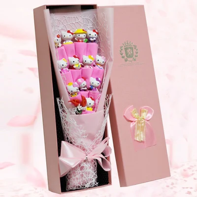 

1set New dolls Best Birthday Party Gift girl Kawaii Doll Flower bouquet Gift box Christmas Valentine's Day present