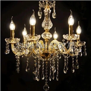 

Hot! 6 lights Transparent Crystal chandelier lamps crystal chandelier led candle lamps living room chandelier