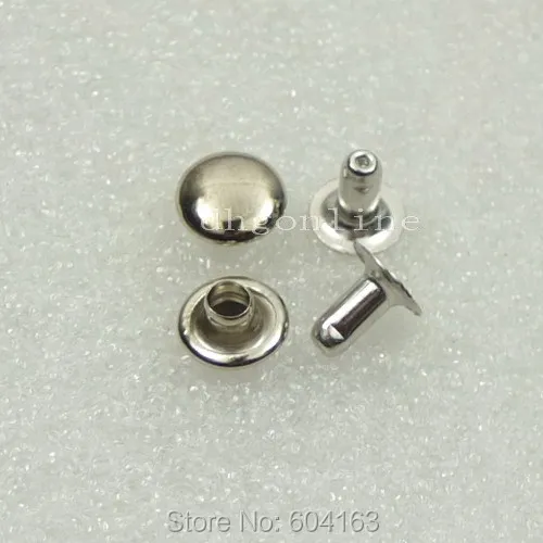 

100 sets 8mm or 3/10'' Round Rivets Single Cap Stud Snap leather button Nickle