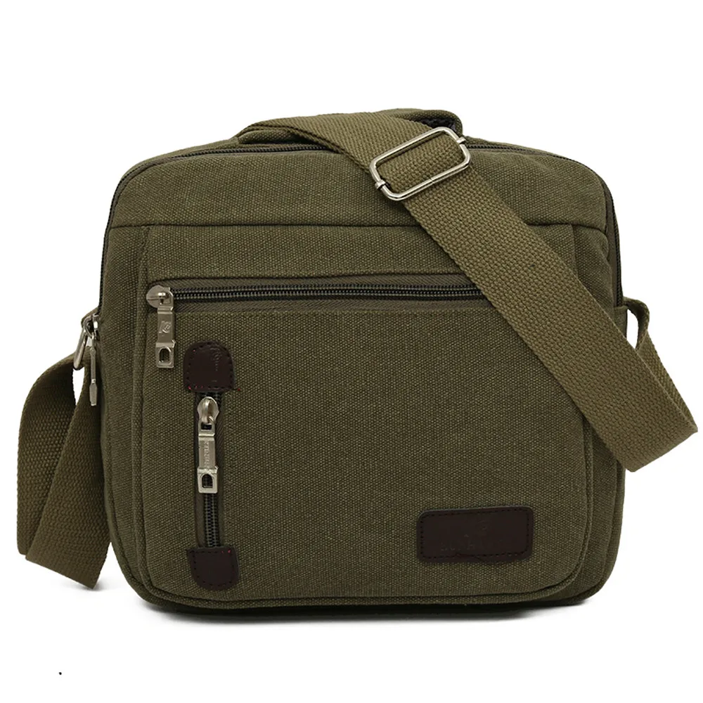 Men Bag Vintage Business Messenger Bags Solid Color Canvas Shoulder Crossbody Bag Male Handbag Bolsa Masculina Sacoche#YL5