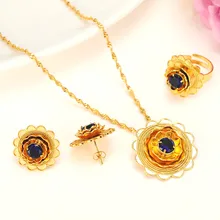 Bangrui epian FlowerJewelry наборы для невесты свадебные ювелирные изделия серьги RingGold Арабские Ювелирные украшения африканские подарки