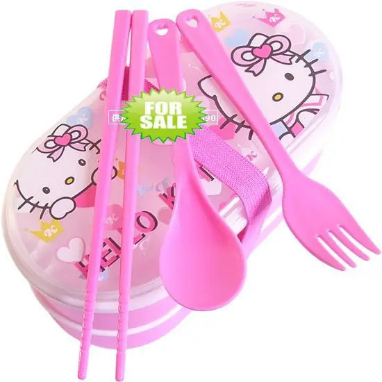 Hot sale dinnerware set sanrio Hello Kitty Lunch Box case For Kids