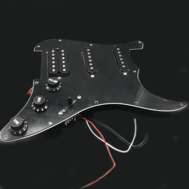 SSH загруженный Prewired электрогитара Pickguard набор звукоснимателей 4Ply Alnico 5 звукоснимателей для FD гитара стиля ST Черный