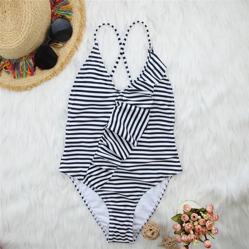 Striped Sexy Women Underwear Set One Piece Women Ruffles Sport Bathing Sport Bra Set Summer Clothes Tankini Set Sujetador 35DE24 (17)