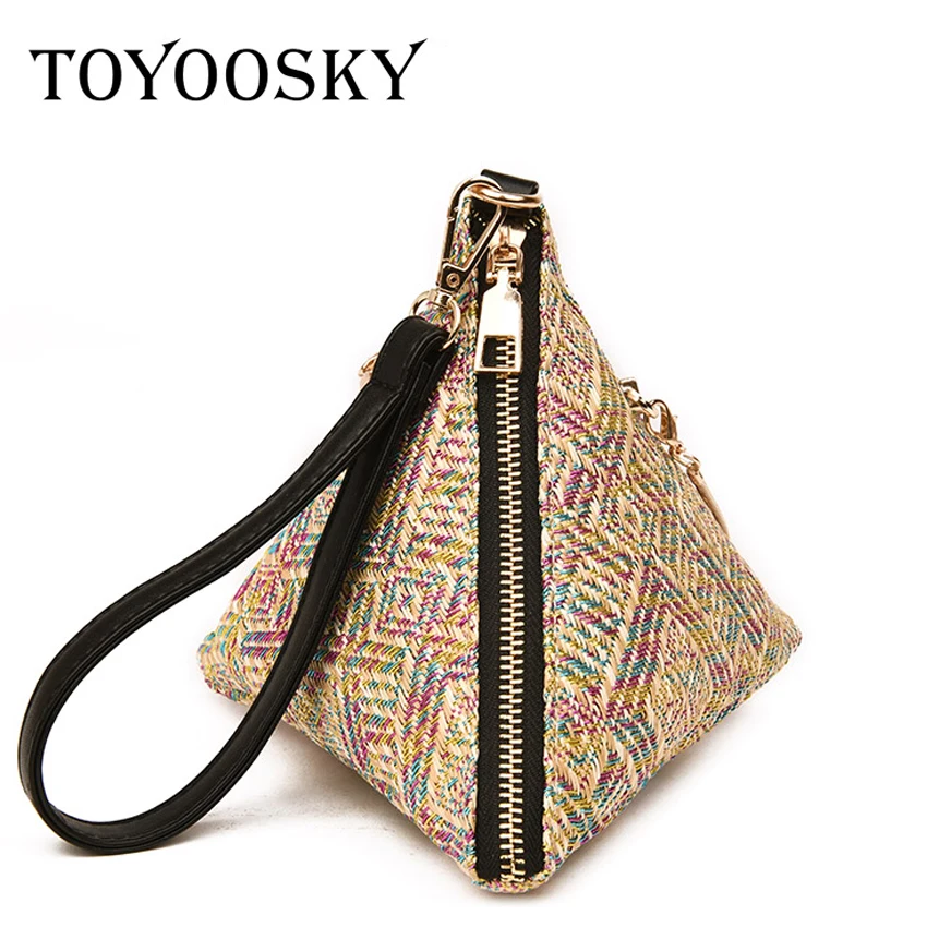 

TOYOOSKY Fashion Women Straw Bag Triangle Lantern Mini Handbag Summer Bohemian Crossbody Shoulder Bags For ladies Bolsa Feminina