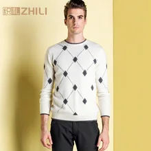 Зимний мужской джемпер чистый кашемировый Трикотажный свитер с круглым вырезом и длинным рукавом теплые пуловеры мужские Новые свитера утепленная одежда