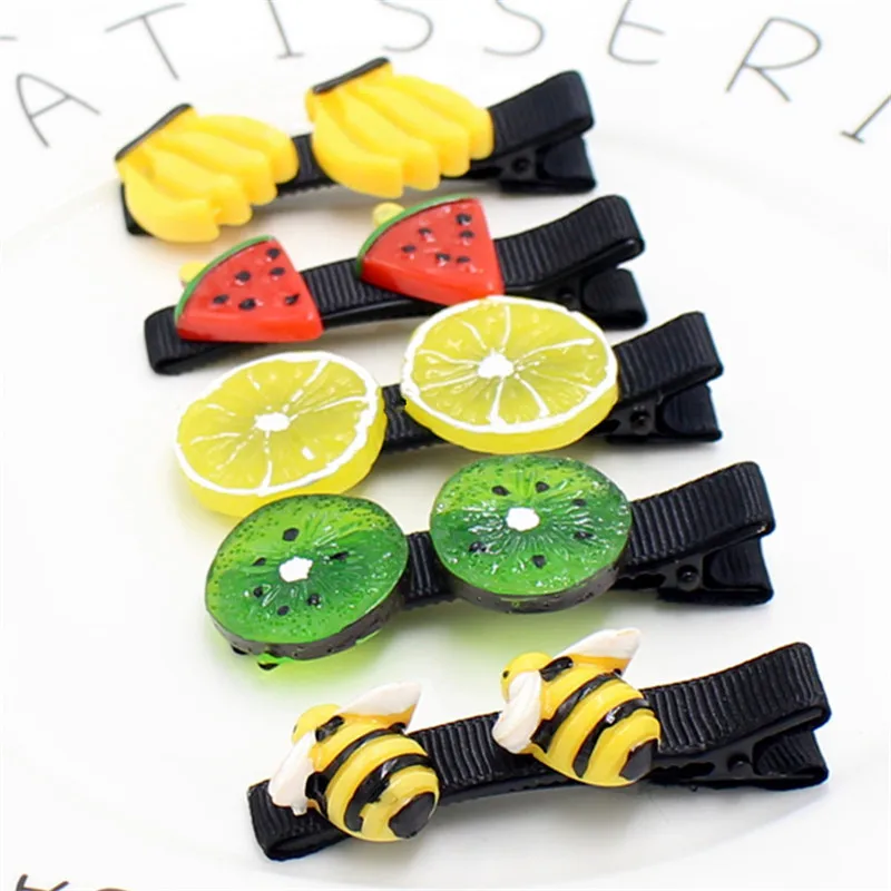 Hot Summer Fashion Fruits Hair Clip Children Girls Cute Bee Lemon Bobby