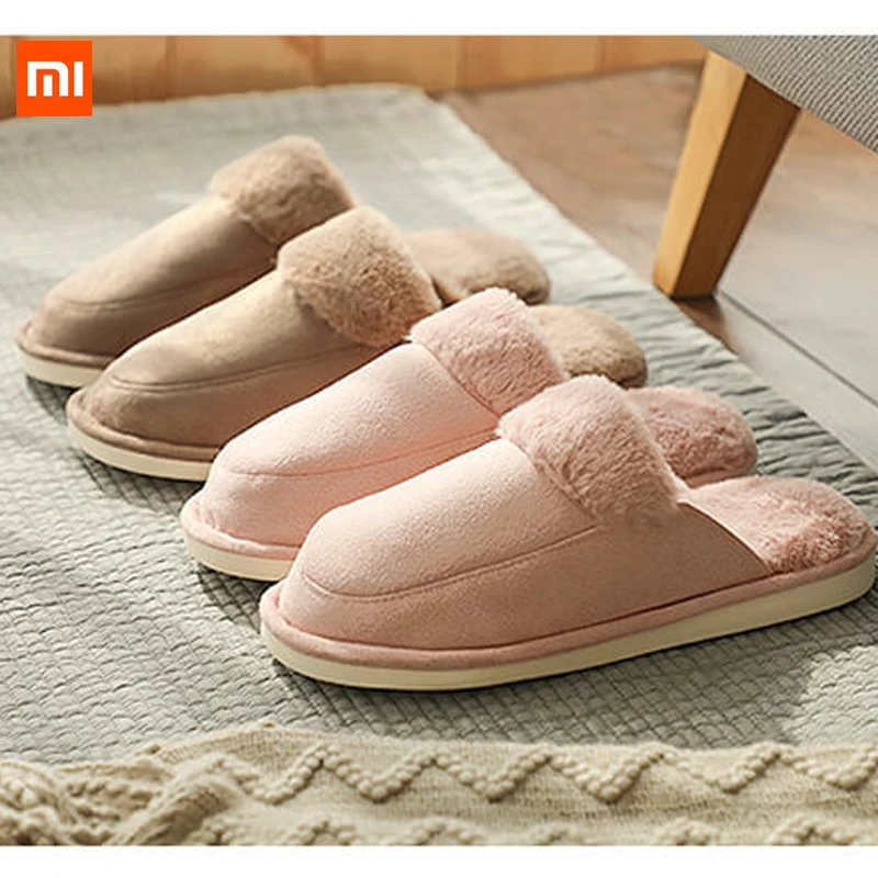 Новые замшевые тапочки Xiaomi One Cloud Нескользящие хлопковые домашние зимние теплая