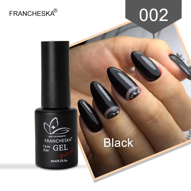 Francheska Гель-лак для ногтей УФ-гель nagels spulletjes gellak Гель-лак nagellak unhas de лак набор цветов nagels nai lart oje - Цвет: gel polish -black