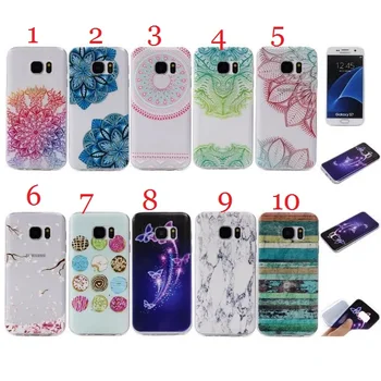 

50pcs/lot free shipping Good quality Colourful flower Soft TPU back Cover Case For Samsung Galaxy S7/For Samsung Galaxy S7 edge