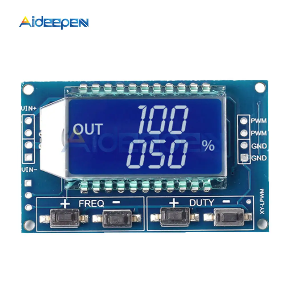 

Signal Generator PWM Pulse Frequency Duty Cycle Adjustable Module PWM Board Module LCD Display 1Hz-150Khz 3.3V-30V 5V 12V 24V