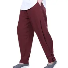 Унисекс Лето и весна хлопок черный/серый/красный буддизм дзен форма для боевых искусств брюки Единоборства Кунг блумеры для кунг-фу брюки для медитации