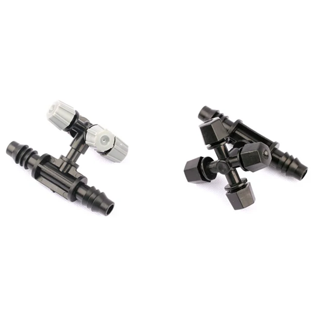 5Set Cross Keresztes Porlasztási Sprinkler 8/11 -Től 6 Mm -Es Tee -Csatlakozóval, Nagy Hatékonyságú Négy Út - Image 3