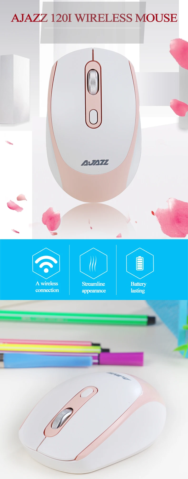Ajazz 120I 2.4G Wireless Mouse Adjustable 800  1200  1600DPI Mouse Gamer  (1)