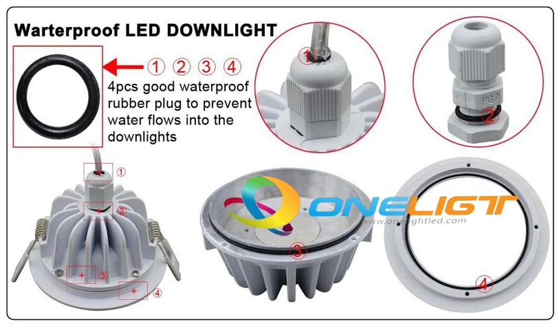 6 шт./лот) 15 Вт IP65 Водонепроницаемый Диммируемый светодиодный светильник 15 Вт затемняющий Светодиодный точечный светильник светодиодный потолочный светильник