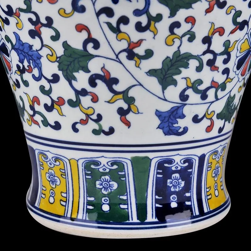 Цзиндэчжэнь ваза архаизмы вообще синий и белый фарфор горшок крышкой вручную бытовые украшения в гостиной