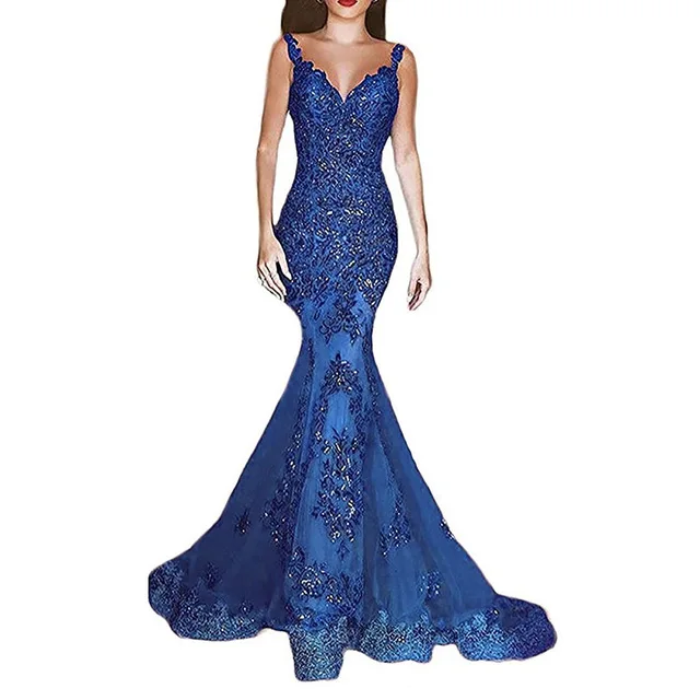 robe de soiree longue 2019 Sleeveless Mermaid Prom Dress Gown Tulle With Appliques Red Bodycon Evening Dresses Long Vestido robe de soiree longue 2019 Sleeveless Mermaid Prom Dress Gown Tulle With Appliques Red Bodycon Evening Dresses Long Vestido
