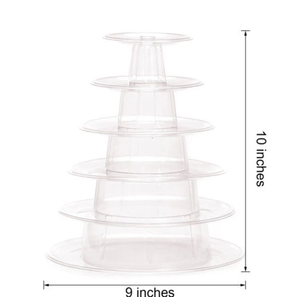 6-layer Macarons Display Tower Plastic Macaron Tower Stand Fondant Cake Stand Wedding Cake Decorating Tool