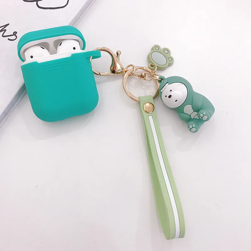 For AirPods Case Bluetooth Wireless Earphone Case For Apple Airpods 2 Charging Box Cartoon Cover with Finger key rings Strap (12)