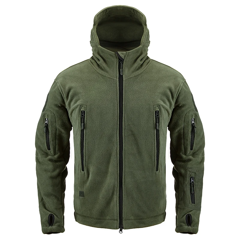 Refire gear зимняя тактическая флисовая куртка с капюшоном мужская теплая утолщенная армейская куртка военная одежда много карманов пальто с капюшоном для мужчин