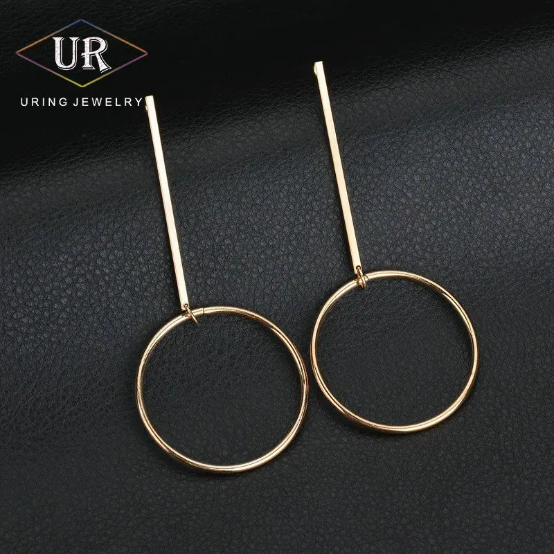 

Piercing Metal Circle Dangle Earrings For Women Gold-Color Hollow Out Earings Simple and Elegant Fashion Jewelry KB276 KB277