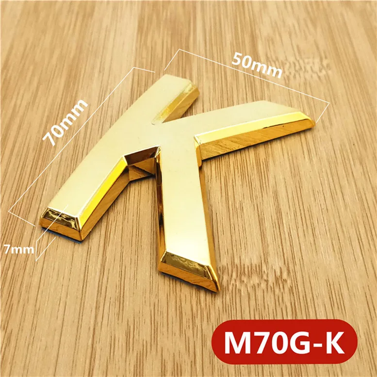 M70G亮金70mm塑料门牌=K号