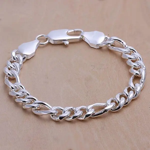 Fashion Silver Plated Bracelets 10mm 8inch 6 Style Male Models Fashion Silver Plated Bracelets 10mm 8inch 6 Style Male Models Bracelet For Mens Cool Free Shipping In Bangles From Jewelry Accessories On