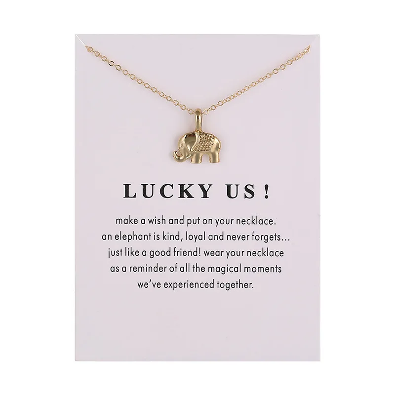 Модные ювелирные изделия талисман Lucky Us слон сплав кулон ожерелье для женщин