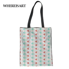 WHEREISART Модная складная сумка с водным узором, эко многоразовая хозяйственная сумка, Большая складная сумка