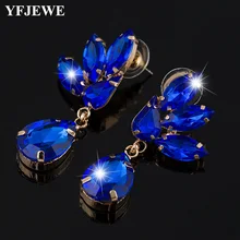 

YFJEWE Ethnic Tribal Blue Floral Drop Earring for Women Big Stone Flower Dangle Earring Boho Chic Earrings wholesale E514