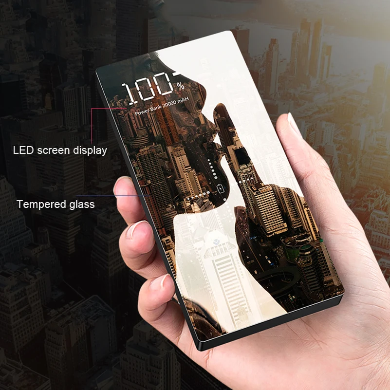 Дешево Для Xiaomi Power Bank 20000 мАч портативное зарядное устройство двойной USB Mi внешний аккумулятор беспроводное зарядное устройство Power Bank для мобильны...