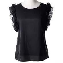 Cute Summer Tops Shirt Women Blusas S-XL O Neck Puff Sleeve Pullover Lace Bow Chiffon Shirt Chemise Femme Blouse Plus Size