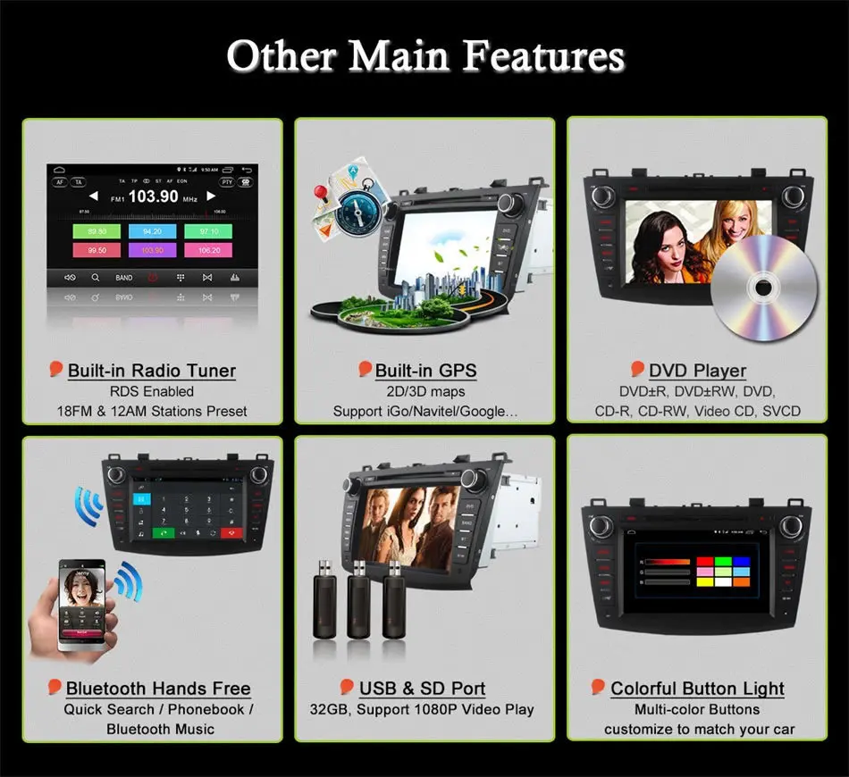 Clearance For Mazda 3 2008 2009 2010 2011 2012 2013 Android Unit Radio Stereo Multimedia Player 1 2 din DVD GPS Navigator Carplay DAB+ PC 15