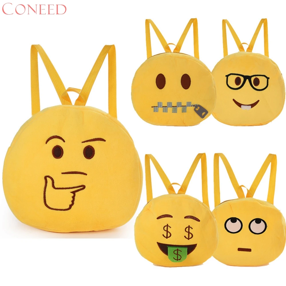 Coneed Симпатичные emoji смайлик плеча ребенка в школу мешок рюкзак сумка J5W30