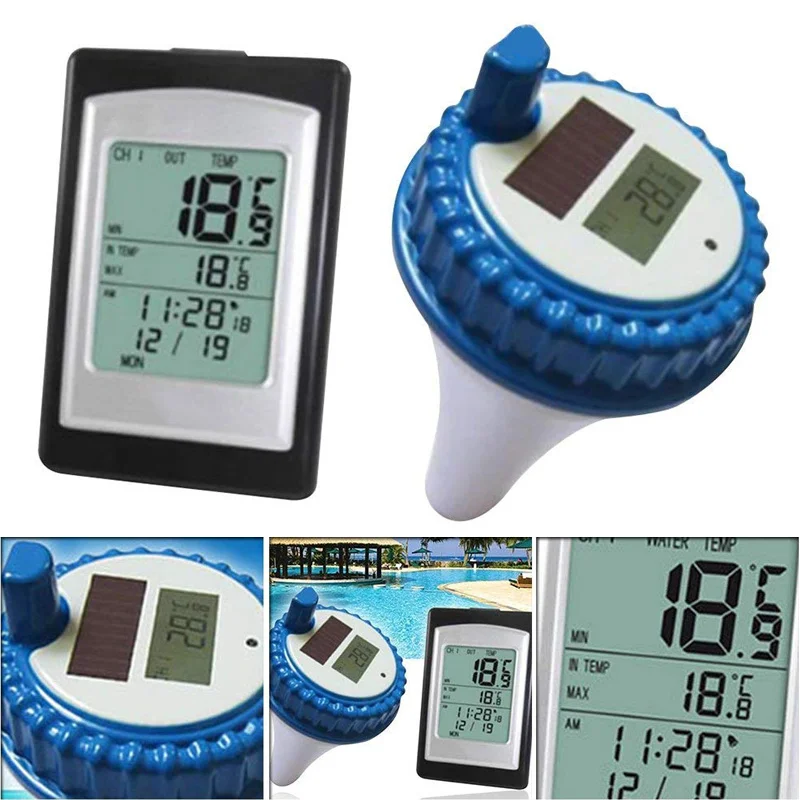 

Wireless Solar Power Floating Pool Thermometer Digital Swimming Pool SPA Floating Thermometer YS-BUY