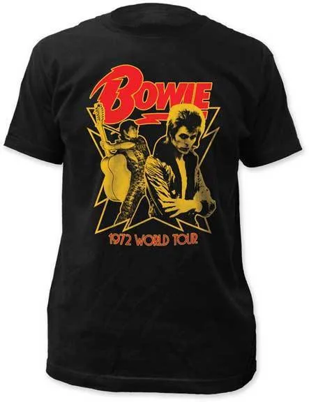 Модная футболка мужская с коротким круглым воротником D Боуи-1972 World Tour-футболки