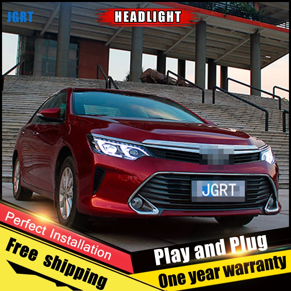 Автомобильный Стиль светодиодный фары для Toyota Camry 2014 2015 налобный фонарь DRL