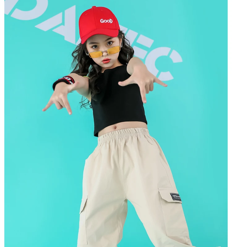 Summer girls clothes set 8 10 12 14 Years Hip hop T shirt pants hip hop dance costumes kids baby Girl summer clothes girls sets clothing (8)