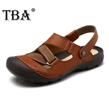 TBA Nouvelle Mode En Plein Air Hommes de Sandales En Cuir de Vache Supérieure avec Semelle en TPR Non-glissement et Résistant À L’usure Homme Casual Chaussures 5961