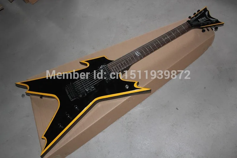 

Free shipping- New Arrival 6 String Custom Dean DIME Razorback Black Electric Guitar Musical Instruments