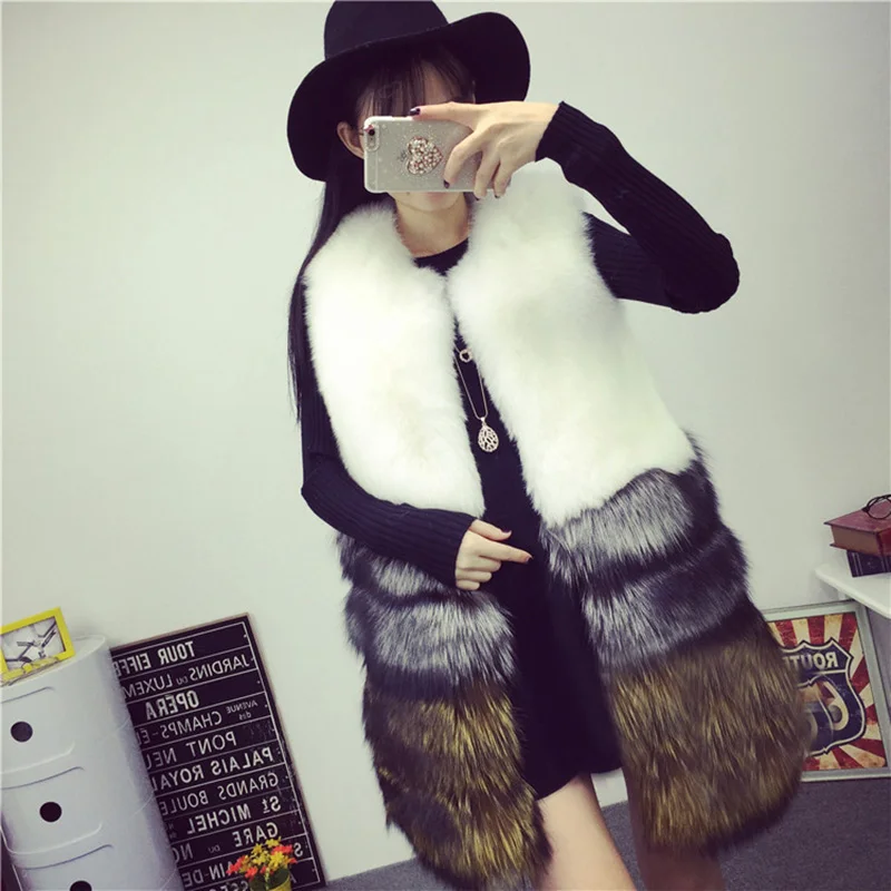 High Quality Real Fur Coat vest Fashion Genuine Rabbit Fur Overcoats Elegant Women Winter Outwear Recoon Dog Fur Jacket