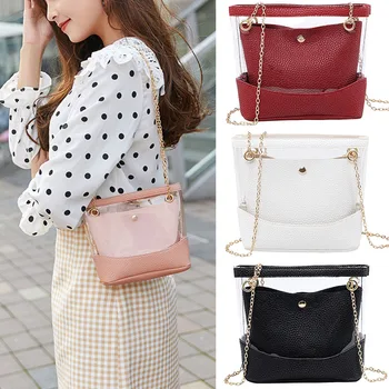 

Women Crossbody Bag Lichee Pattern Soft PU Leather Chains Composite Bag Best Sale-WT