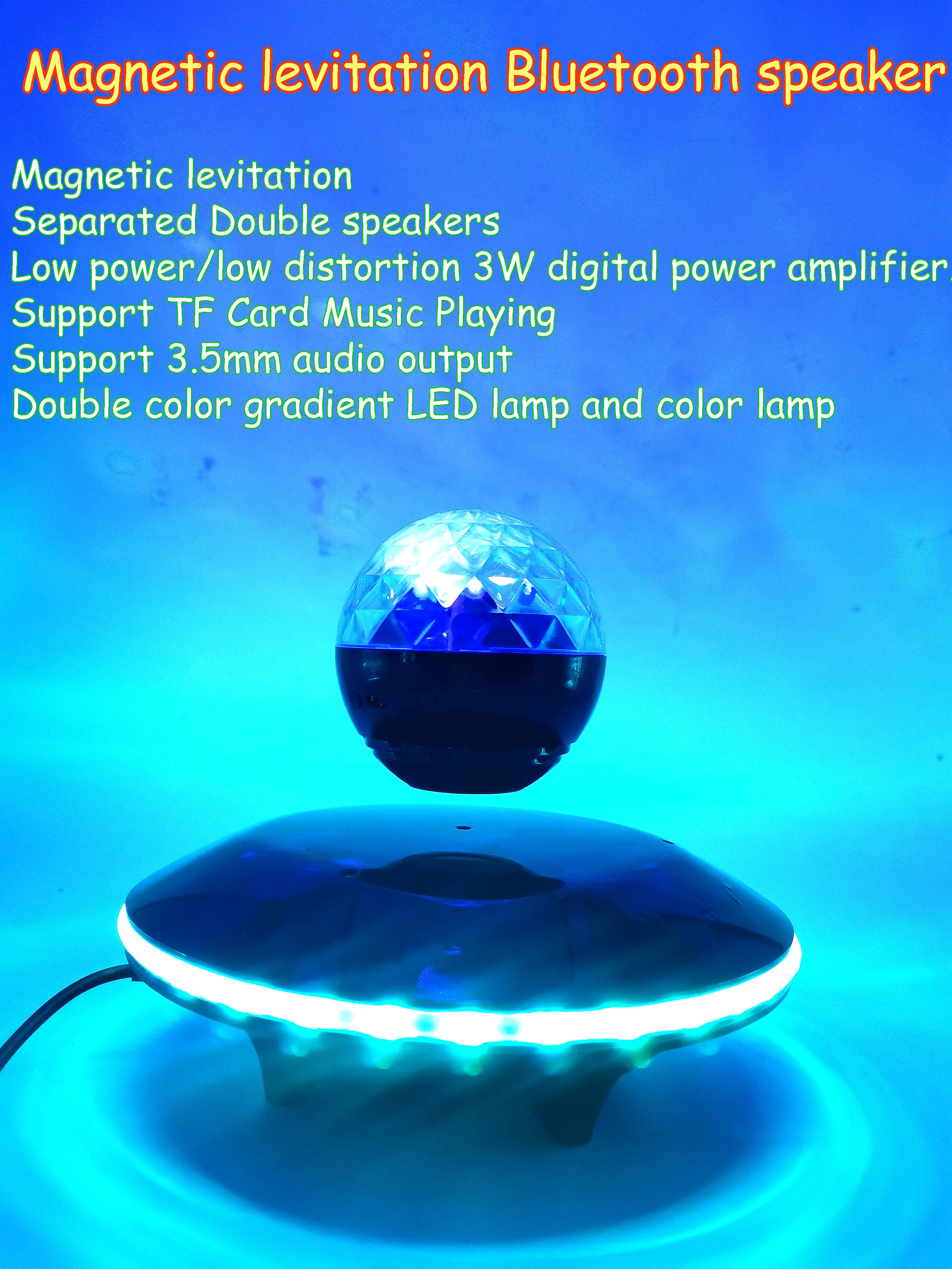 

Magnetic levitation LED Lamp Bluetooth speaker Colorful Maglev Suspension Bluetooth Speaker Household Small Night light Audio