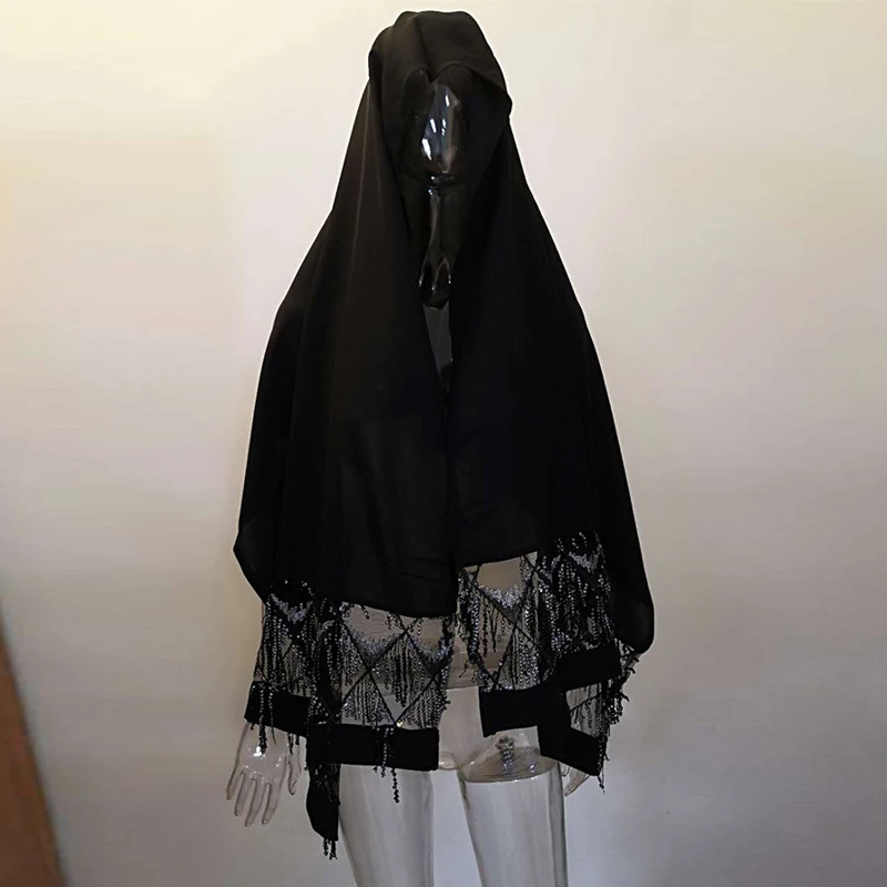 Черный Нида абайя, кафтан халат элегантное женское вечернее платье с блестками мусульманских кардиган платье хиджаб Катар Абая для женщин